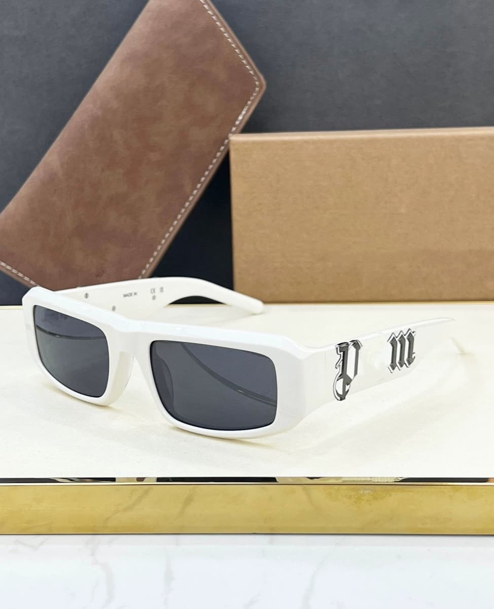 Palm Angels Monogram Detail Rectangular Sunglasses